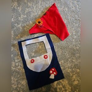 Gnome baby hat and vest 0-6months. Handmade of felt.